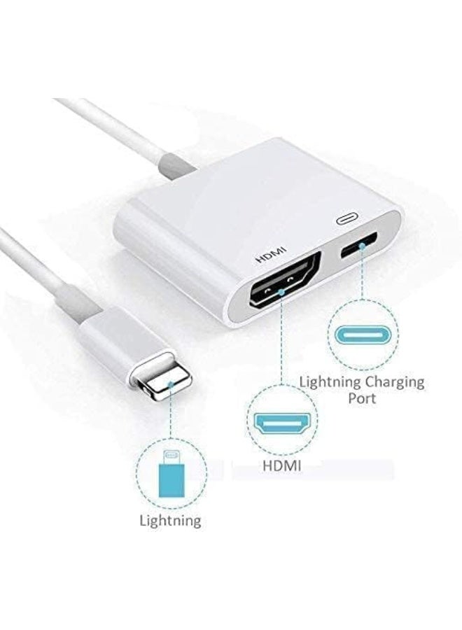 Lightning to HDMI HD Video Adapter with Charging Port, Compatible with iPhone 14/13/12/11/X/8/7/iPad, HDTV/Projector/Monitor... - Image 2